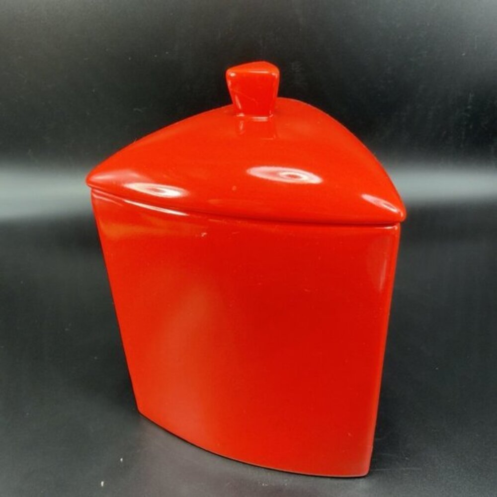 Buffalo‎ China Oneida Route 66 Red Triangle Ceramic Cookie Jar Container 7inch